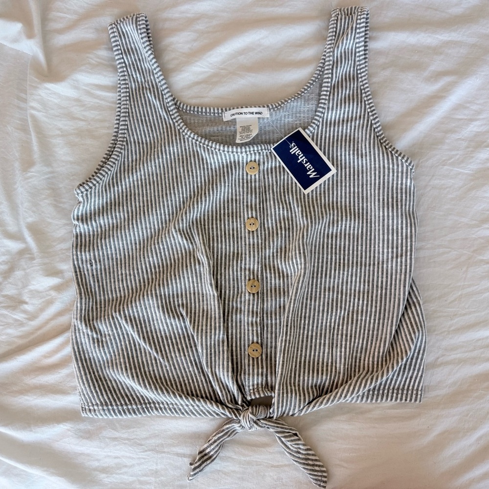 Gray Striped Women's Tank Top